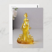 黄色のドレスを着たクリスタルガラスの王女 ポストカード (正面/裏面)