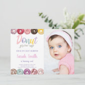 黄色のドーナツの招待状（写真付き） 招待状 (スタンド正面)