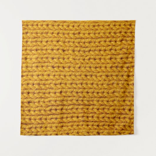 黄色のニットウール、高解像度のテクスチャ。 タペストリー (正面)