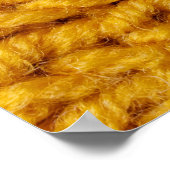 黄色のニットウール、高解像度のテクスチャ。 ポスター (角)