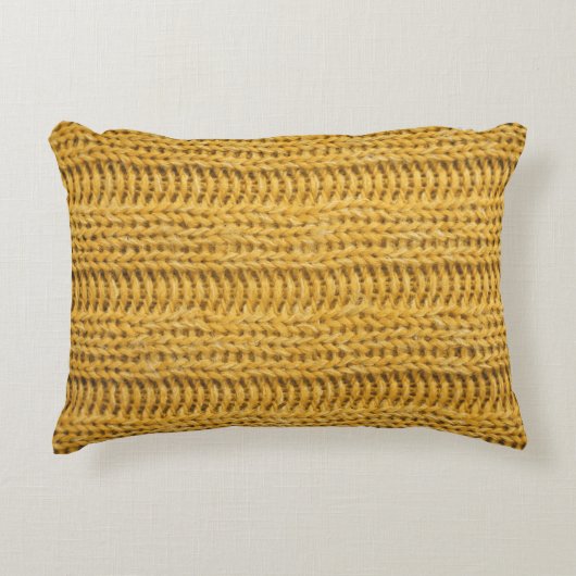 黄色のニットトレンディー背景 アクセントクッション (正面)