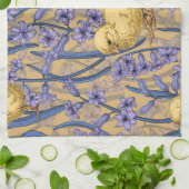 黄色のニワトリとヒヤシンス キッチンタオル (折り畳み)