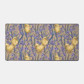 黄色のニワトリとヒヤシンス デスクマット (正面)