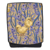 黄色のニワトリとヒヤシンス バックパック (正面)