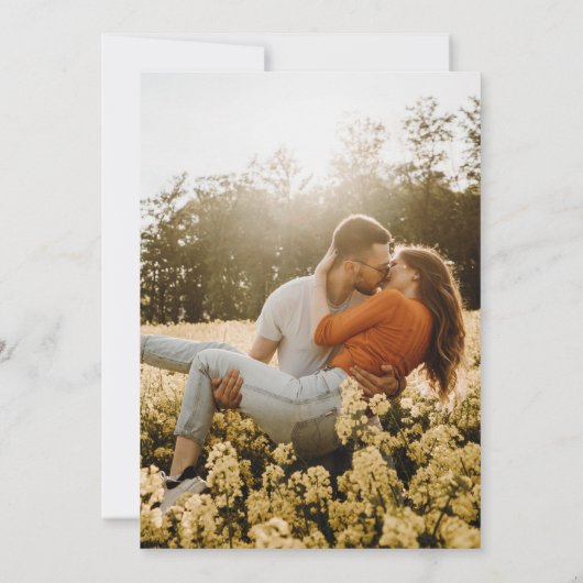 黄色のヌカデンドロン結婚水彩写真 招待状 (裏面)