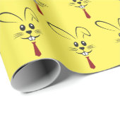 黄色のネクタイを付けたバニー ラッピングペーパー (ロールコーナー)