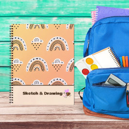 黄色のノートブックに虹のパターンを設定 ノートブック