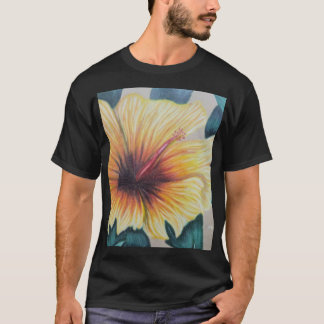 黄色のハイビスカスの時計 Tシャツ