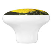 黄色のハイビスカスの花の陶器のつまみ セラミックノブ (側面)