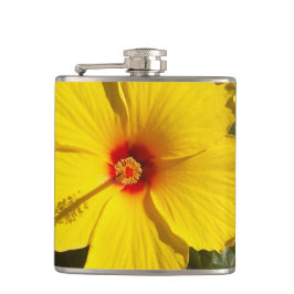 黄色のハイビスカスの花 フラスク