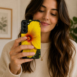 黄色のハイビスカスの花 SAMSUNG GALAXY S22+ケース