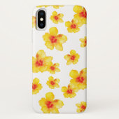 黄色のハイビスカスハワイアンフローラ水色の花 Case-Mate iPhoneケース (裏面)