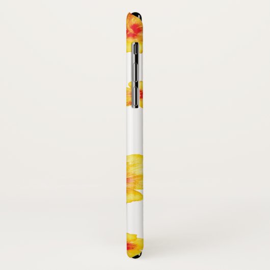 黄色のハイビスカスハワイアンフローラ水色の花 Case-Mate iPhoneケース (裏面/左)