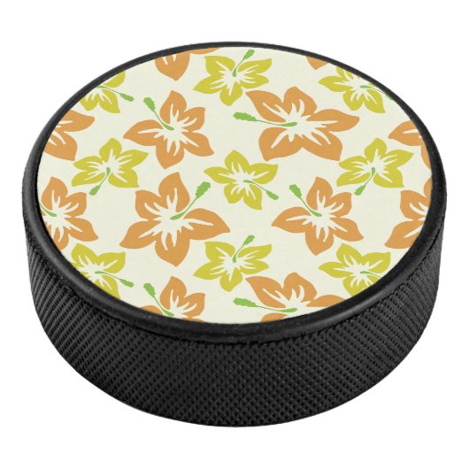 黄色のハイビスカス、オレンジのハイビスカス、フローラルパターン アイスホッケーパック (3/4)