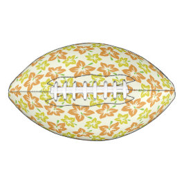 黄色のハイビスカス、オレンジのハイビスカス、フローラルパターン アメリカンフットボール