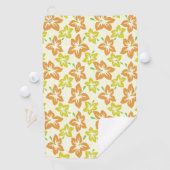 黄色のハイビスカス、オレンジのハイビスカス、フローラルパターン ゴルフタオル (インサイチュ)