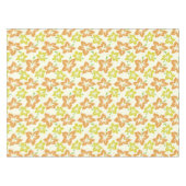 黄色のハイビスカス、オレンジのハイビスカス、フローラルパターン テーブルクロス (正面(横))