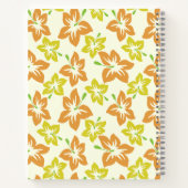 黄色のハイビスカス、オレンジのハイビスカス、フローラルパターン ノートブック (裏面)