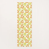 黄色のハイビスカス、オレンジのハイビスカス、フローラルパターン ヨガマット (裏面)