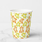 黄色のハイビスカス、オレンジのハイビスカス、フローラルパターン 紙コップ (右)