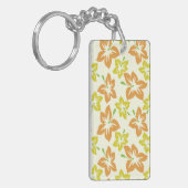 黄色のハイビスカス、オレンジ色のハイビスカス、花柄 キーホルダー (正面左)