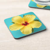 黄色のハイビスカス コースター (左側)