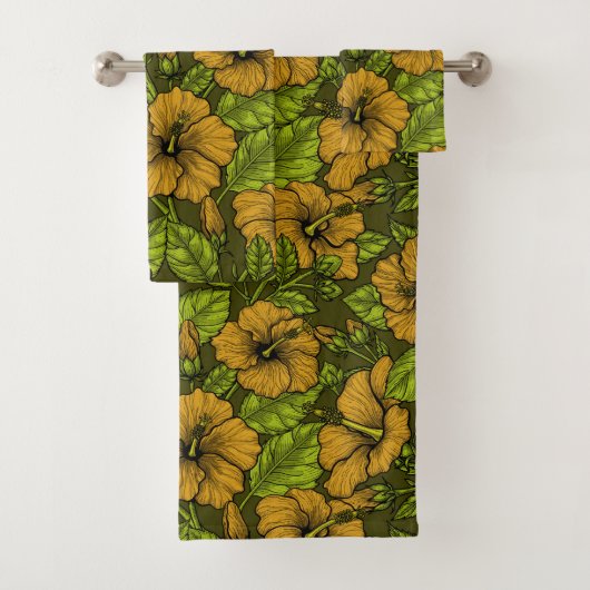 黄色のハイビスカス バスタオルセット (インサイチュ)