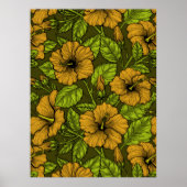 黄色のハイビスカス ポスター (正面)