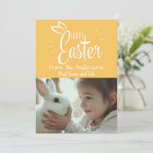 黄色のハッピーイースターカスタム写真 シーズンカード (スタンド正面)