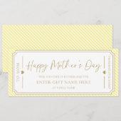 黄色のハッピーマザーズデイ ギフト券 カード (正面/裏面)