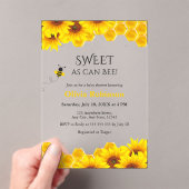 黄色のハニカムスイートビーの赤ちゃんシャワー アクリル招待状 (インサイチュ (ポータブル))