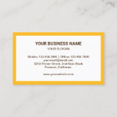 黄色のハニカムミツバチの巣の蜂蜜 ミツバチ 養蜂家 テール 名刺 (裏面)