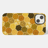 黄色のハニカム模様 iPhoneケース (裏面横)