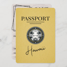 黄色のハワイのパスポート日付の保存 セーブザデート
