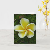 黄色のハワイアンプルメリア折り畳みグリーティングカード カード (黄色い花)