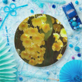 黄色のハンギングオーキッドトロピカルフラワー ペーパープレート (パーティー)