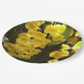 黄色のハンギングオーキッドトロピカルフラワー ペーパープレート (アングル)