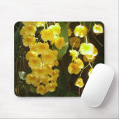 黄色のハンギングオーキッドトロピカルフラワー マウスパッド (マウス)
