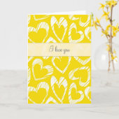 黄色のハートのグリーティングカード カード (黄色い花)