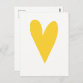 黄色のハートのポストカード ポストカード (正面/裏面)