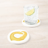 黄色のハートドラゴンの白 コースター (側面)