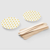 黄色のハートパターン ハンドファン (組立なし)