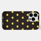 黄色のハートパターン iPhoneケース (裏面横)