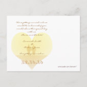 黄色のハートビーチ日付の保存 案内ポストカード (裏面)