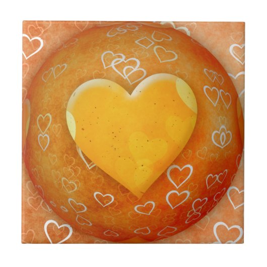 黄色のハート タイル (正面)