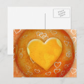 黄色のハート ポストカード (正面/裏面)