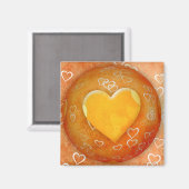 黄色のハート マグネット (正面/裏面)