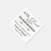 黄色のハート、結婚巻物のナプキン スタンダードカクテルナプキン (角)