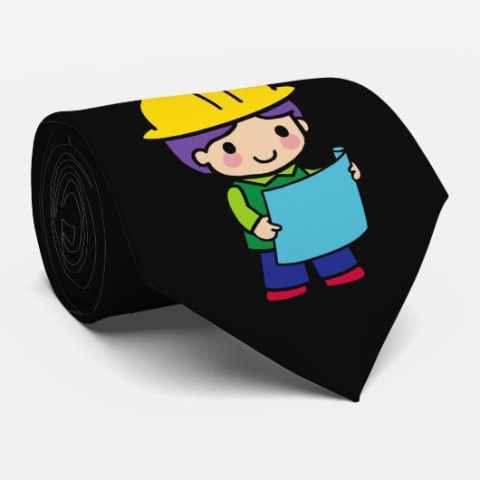 黄色のハードハットを使用した建築家エンジニア契約者 ネクタイ (ロール)