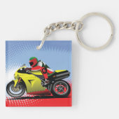 黄色のバイクのキーチェーン キーホルダー (裏面)